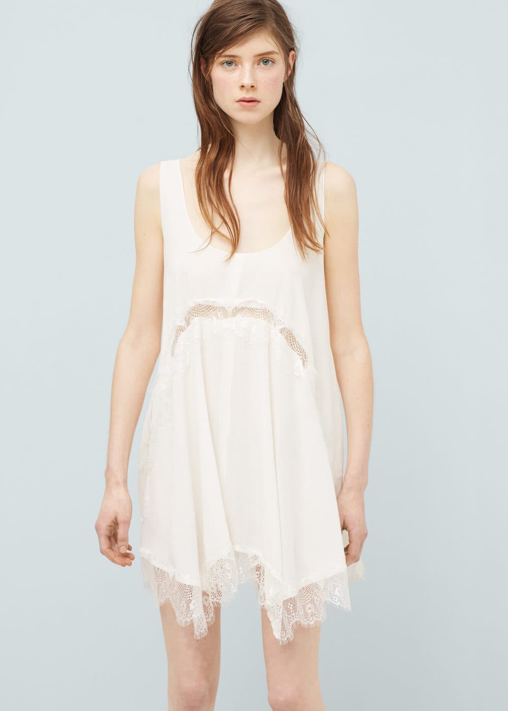 Blond-lace appliqué dress | MANGO
