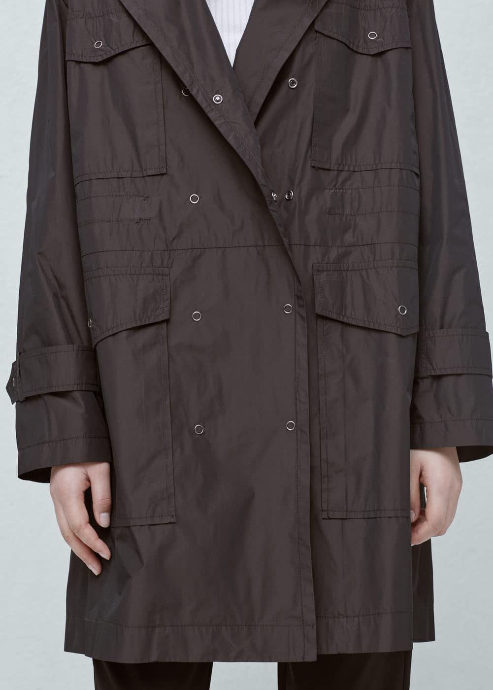 口袋防风大衣