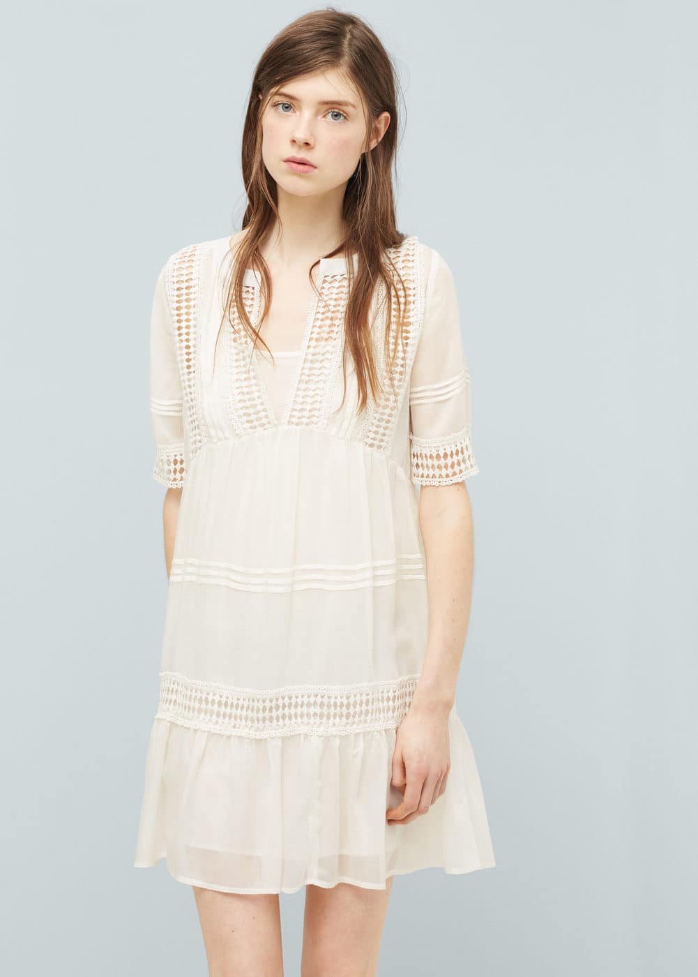 Embroidered dress | MANGO