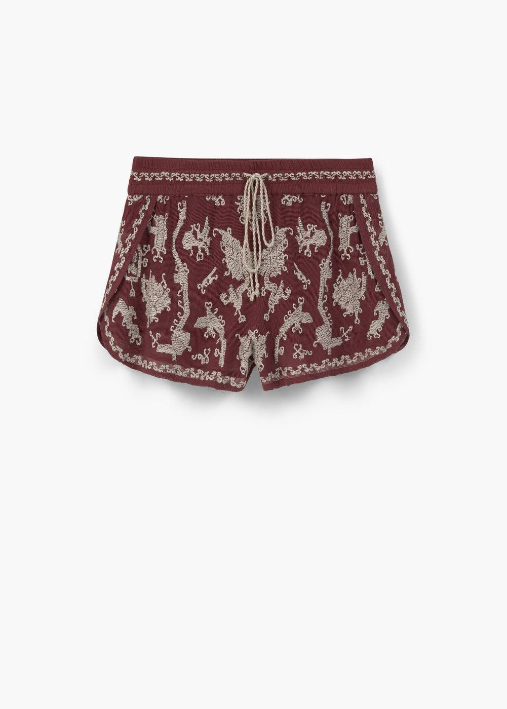 Shorts algodão bordados | MANGO