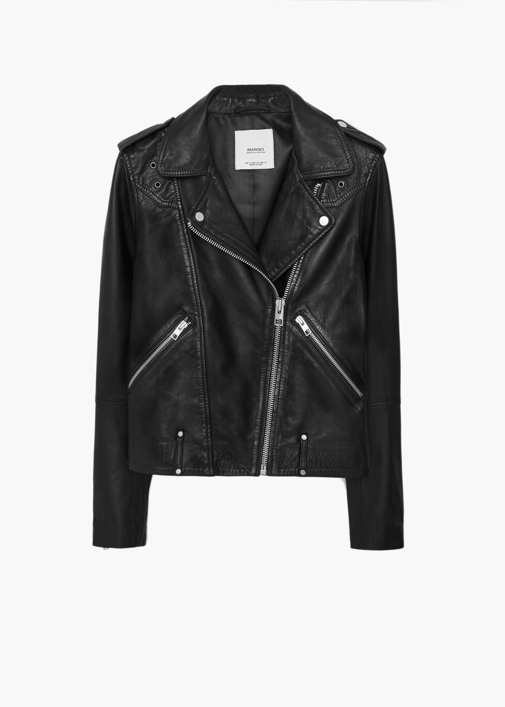 Blusão pele fechos de correr | MANGO