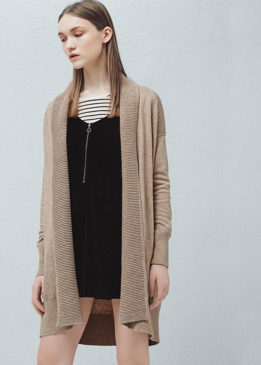 Textured cotton cardigan Women MANGO USA