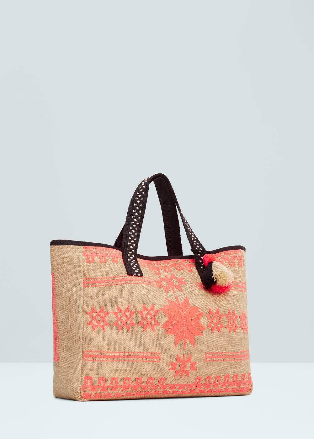 Tasche aus jute-baumwoll-mix | MANGO