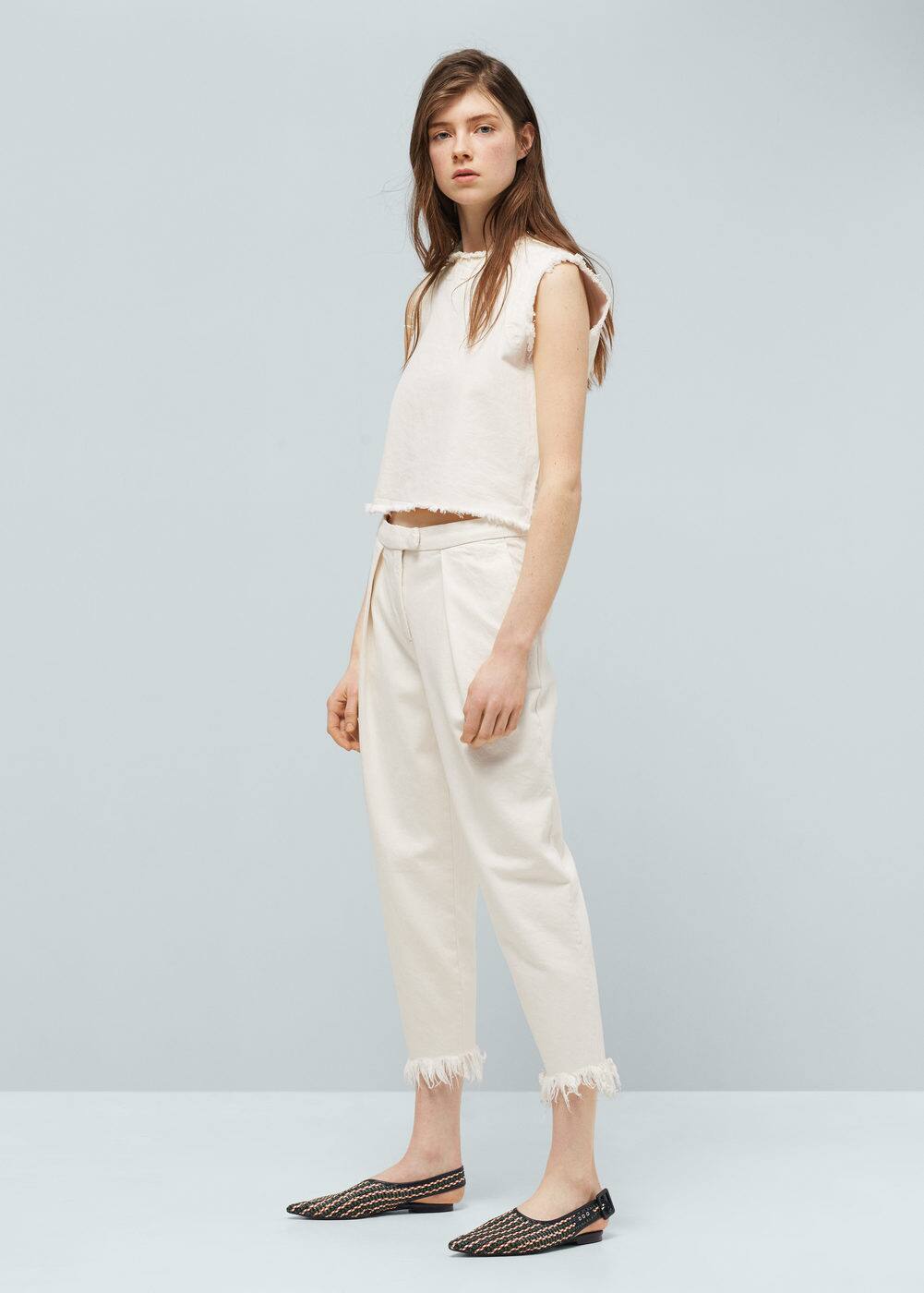 Straight cotton trousers | MANGO