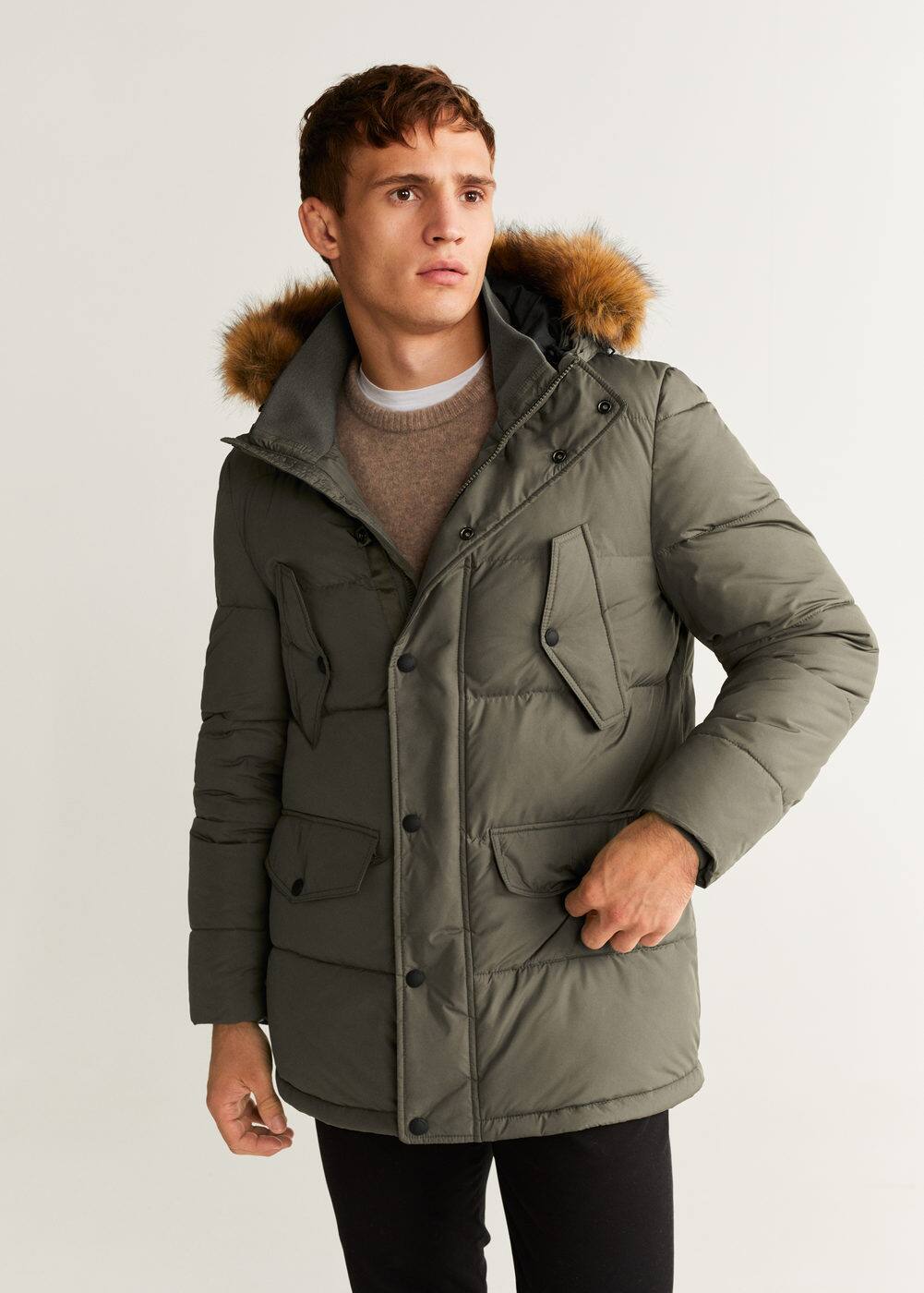 Detachable faux-fur water-repellent anorak - Man | OUTLET Netherlands