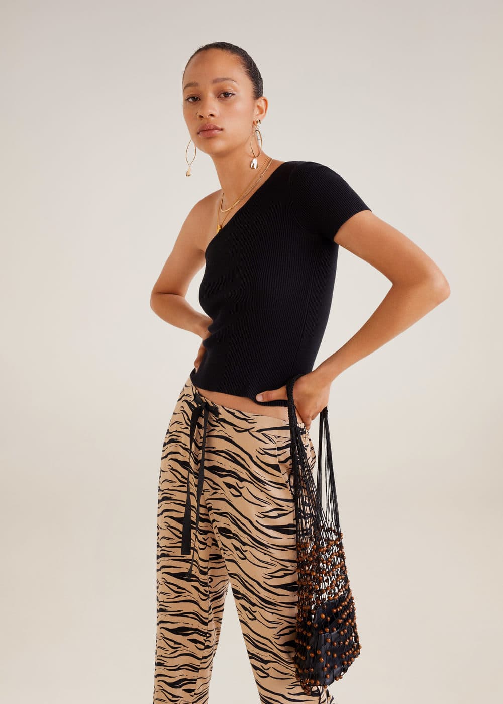 m-fluido:pantalon recto estampado