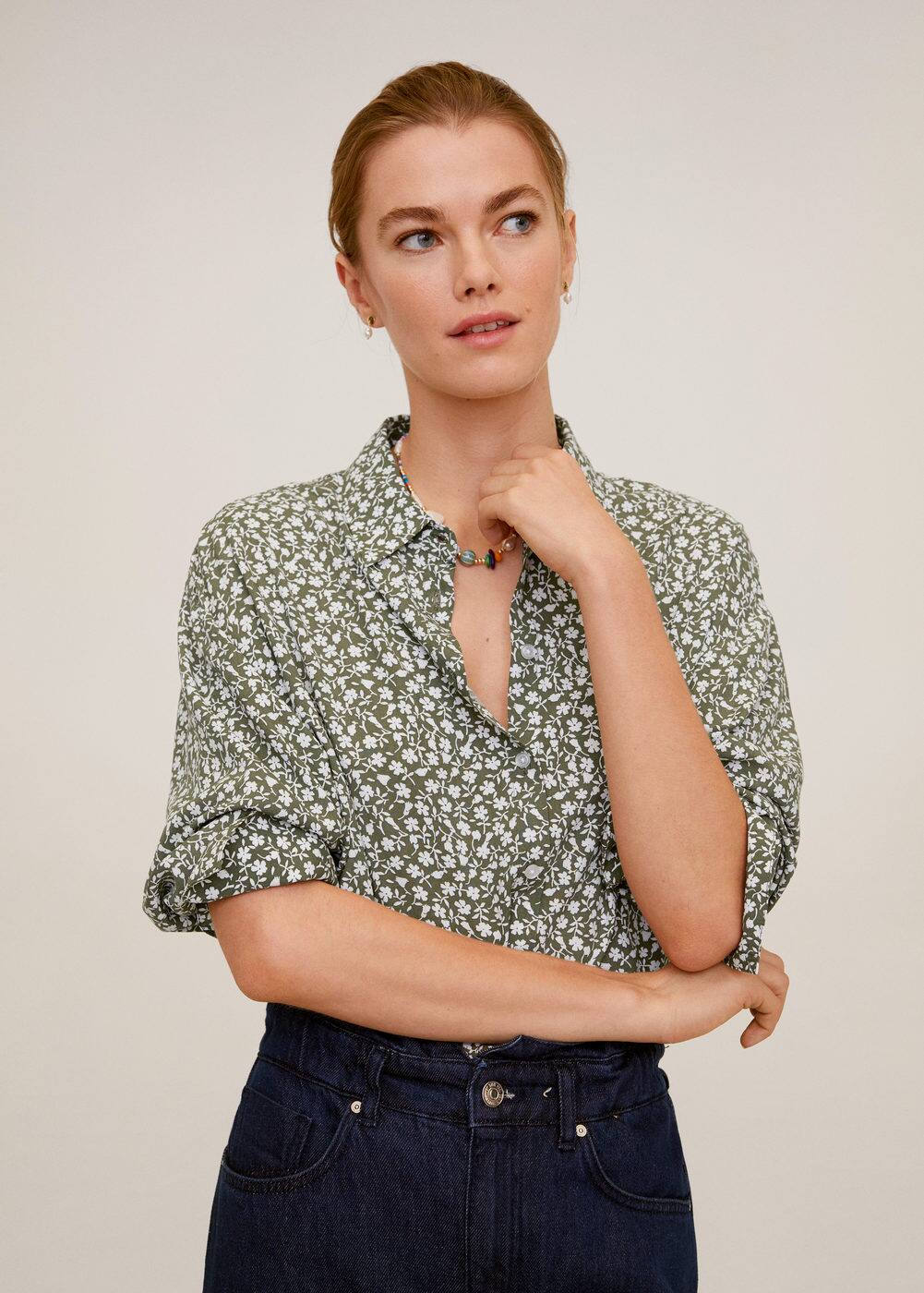 m-new:camisa estampada fluida