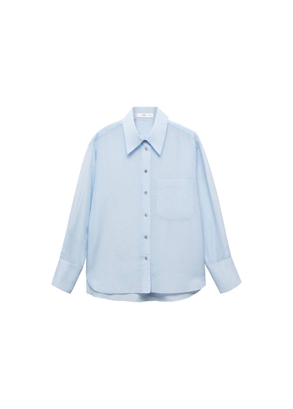 Mango Chemise Oversize Poches In Bleu Ciel