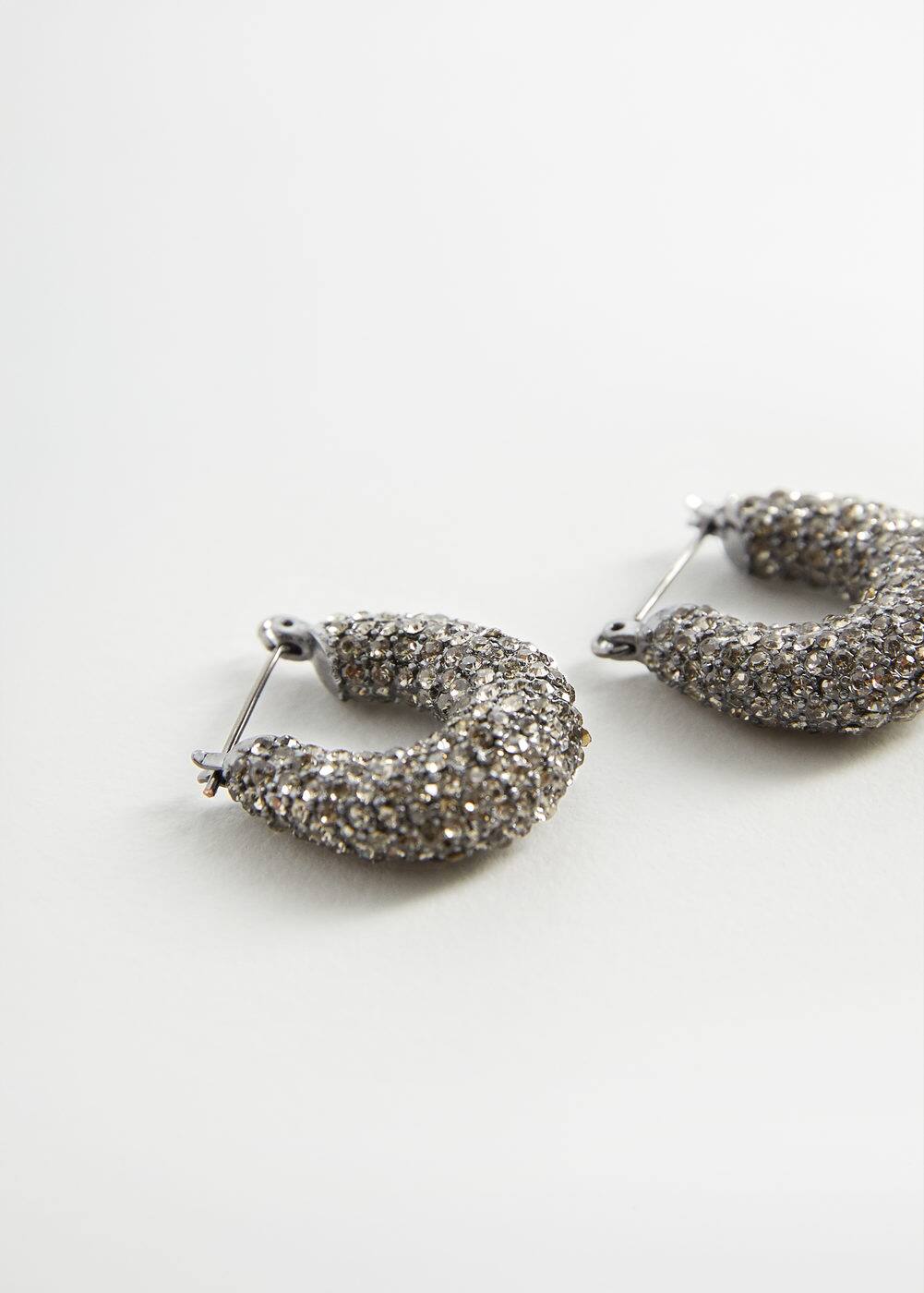 Sparkled hoop earrings Woman Mango Canada