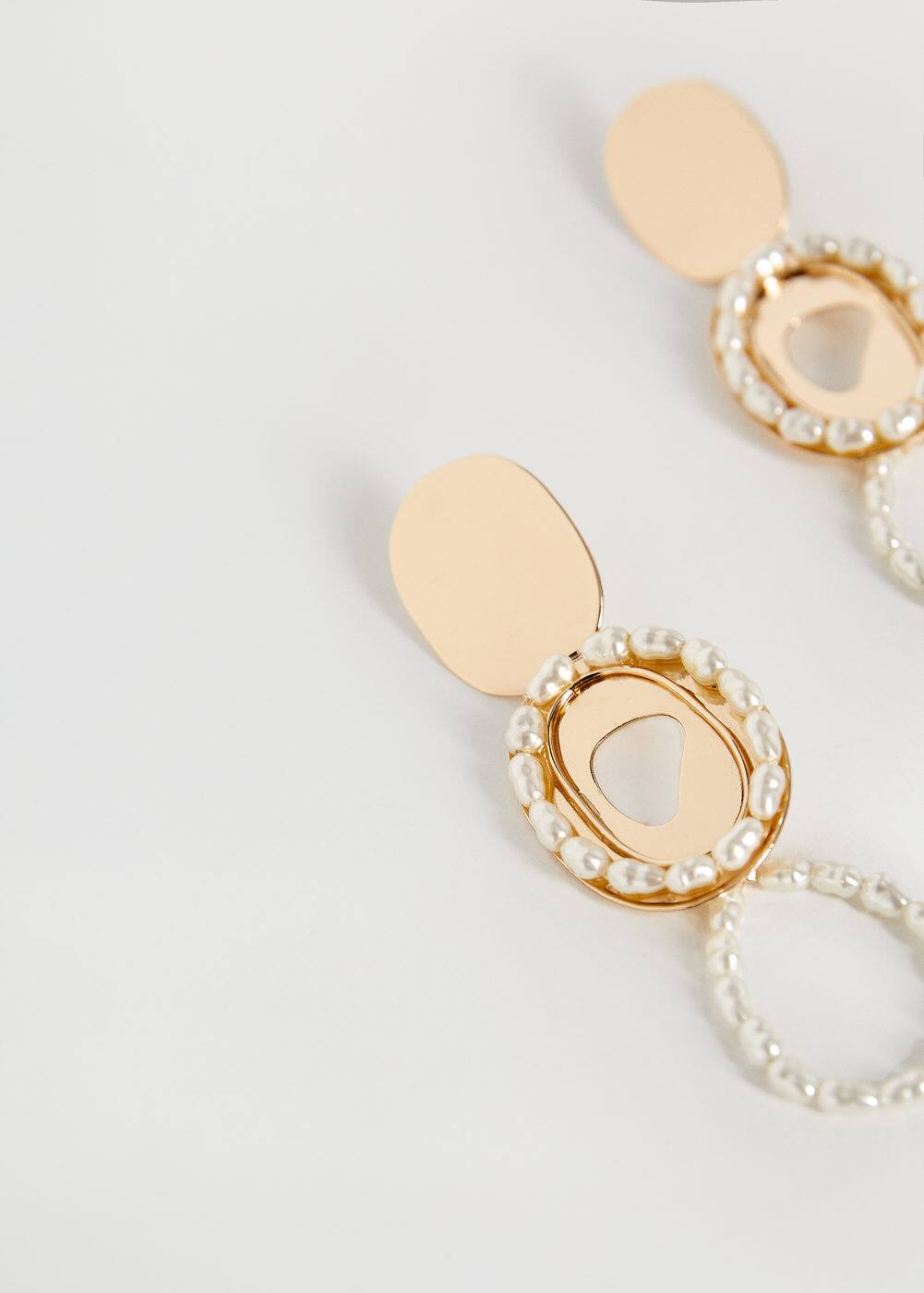 m-irina:pendientes metalicos detalle perla