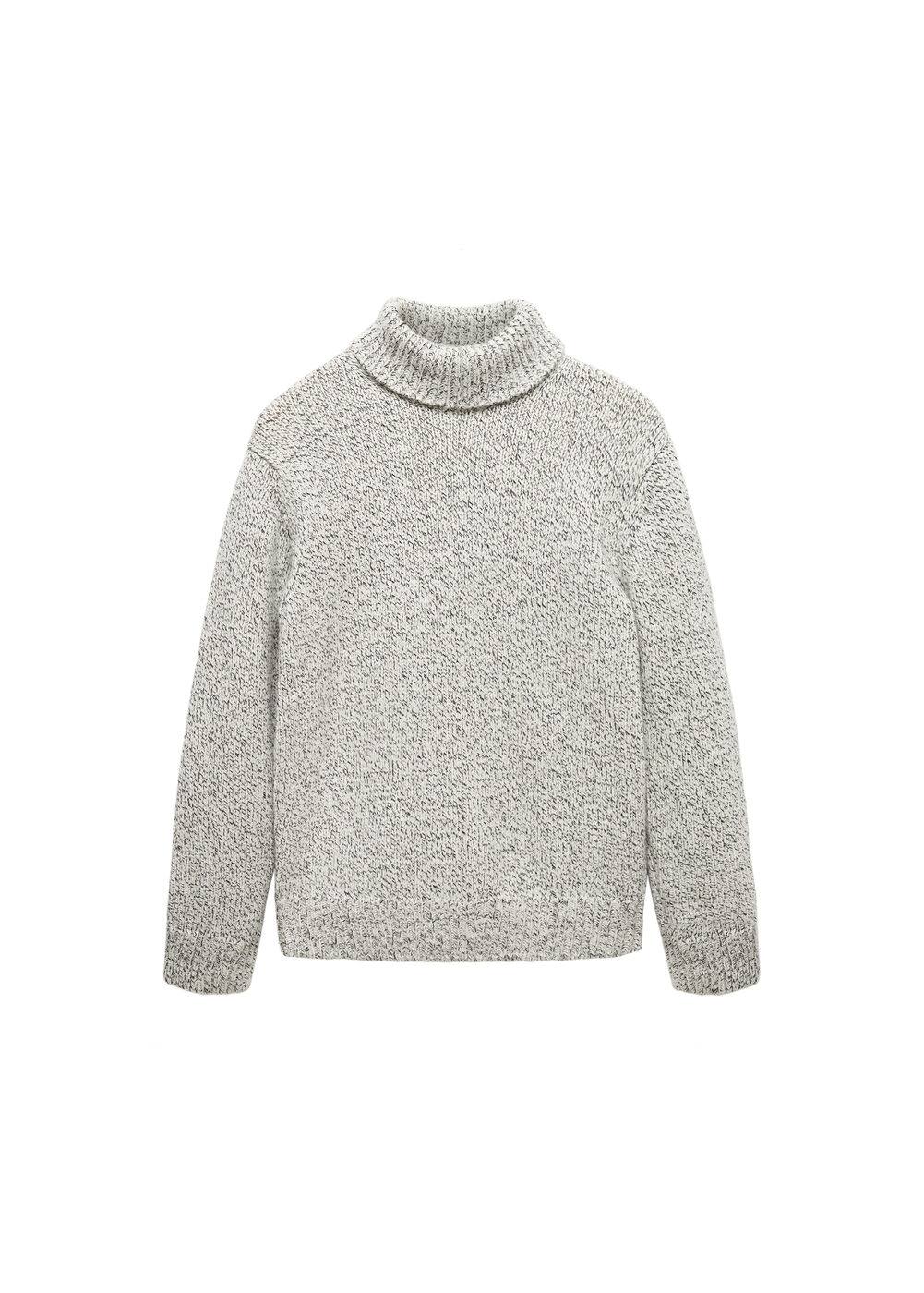 Shop Mango Wool Turtleneck Sweater Light/pastel Grey