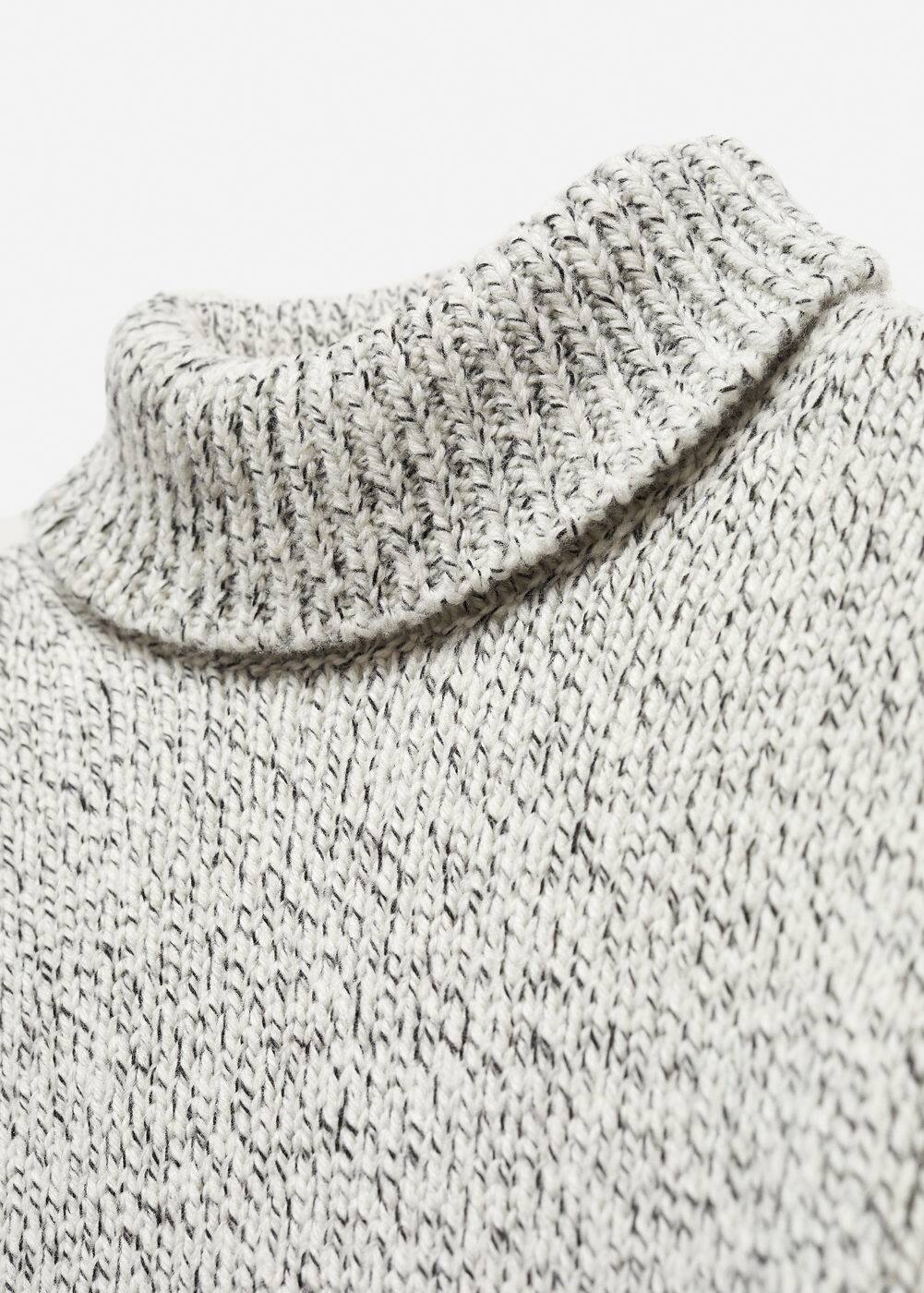 Shop Mango Wool Turtleneck Sweater Light/pastel Grey