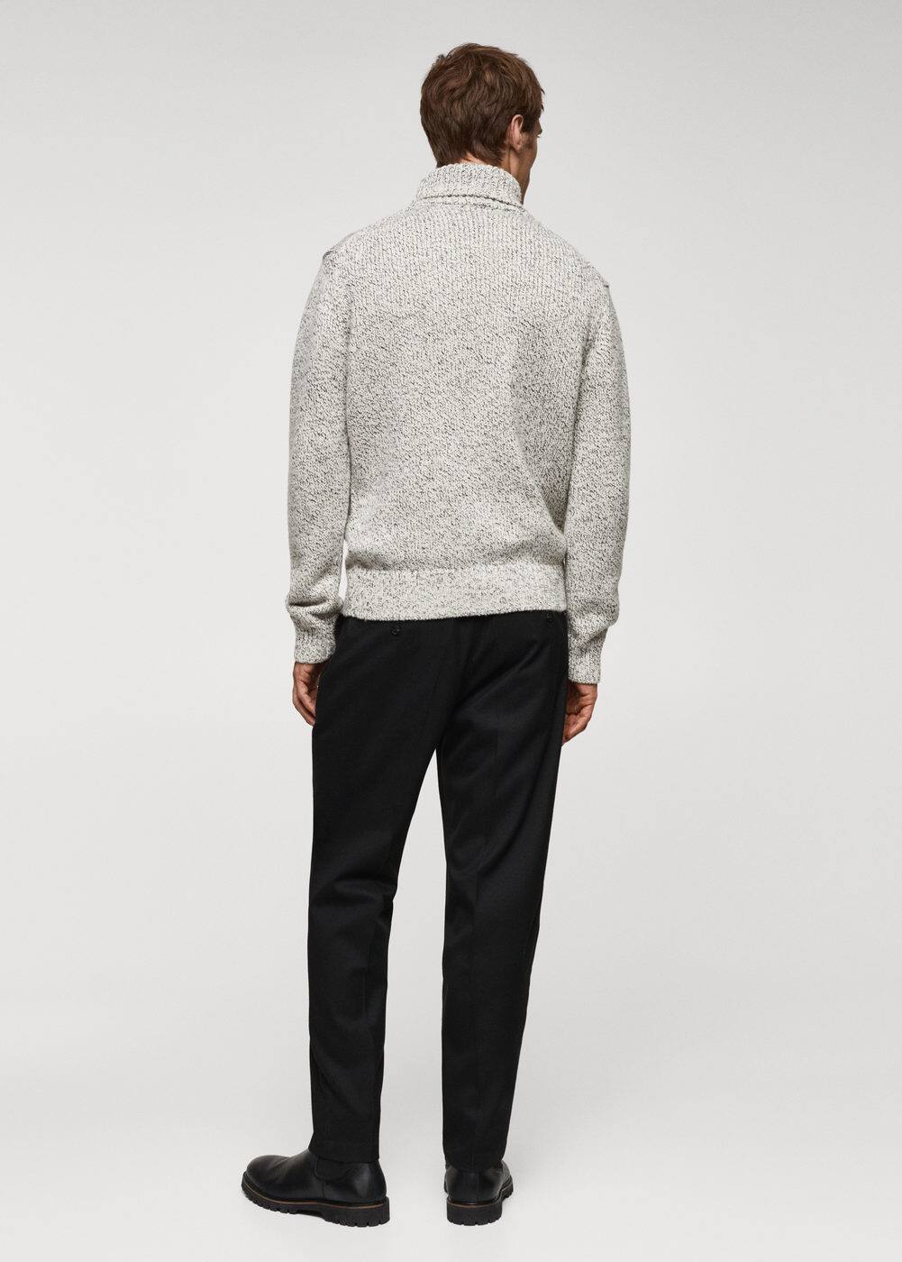 Shop Mango Wool Turtleneck Sweater Light/pastel Grey