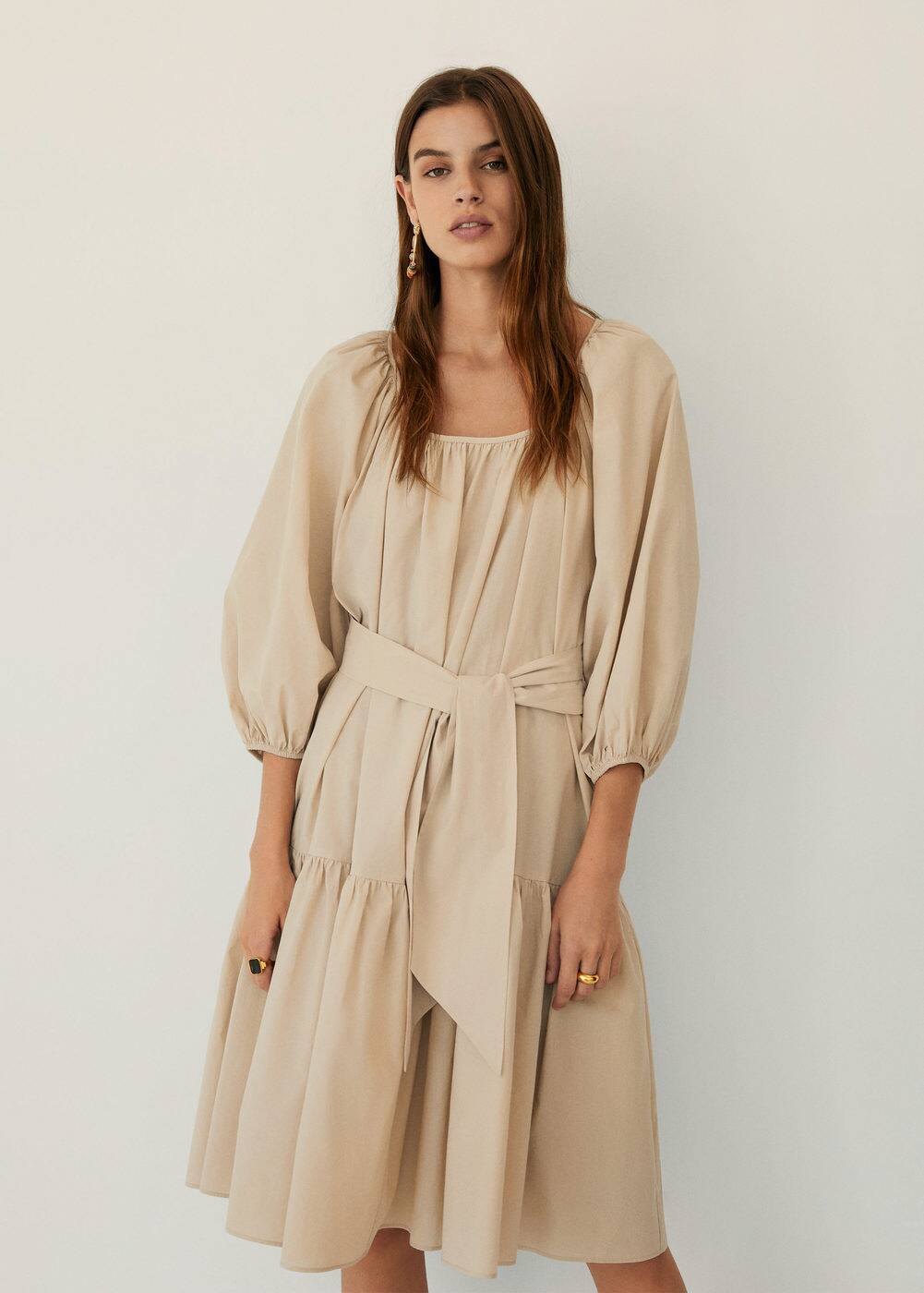 Puffed sleeves dress - Women | Mango United Kingdom