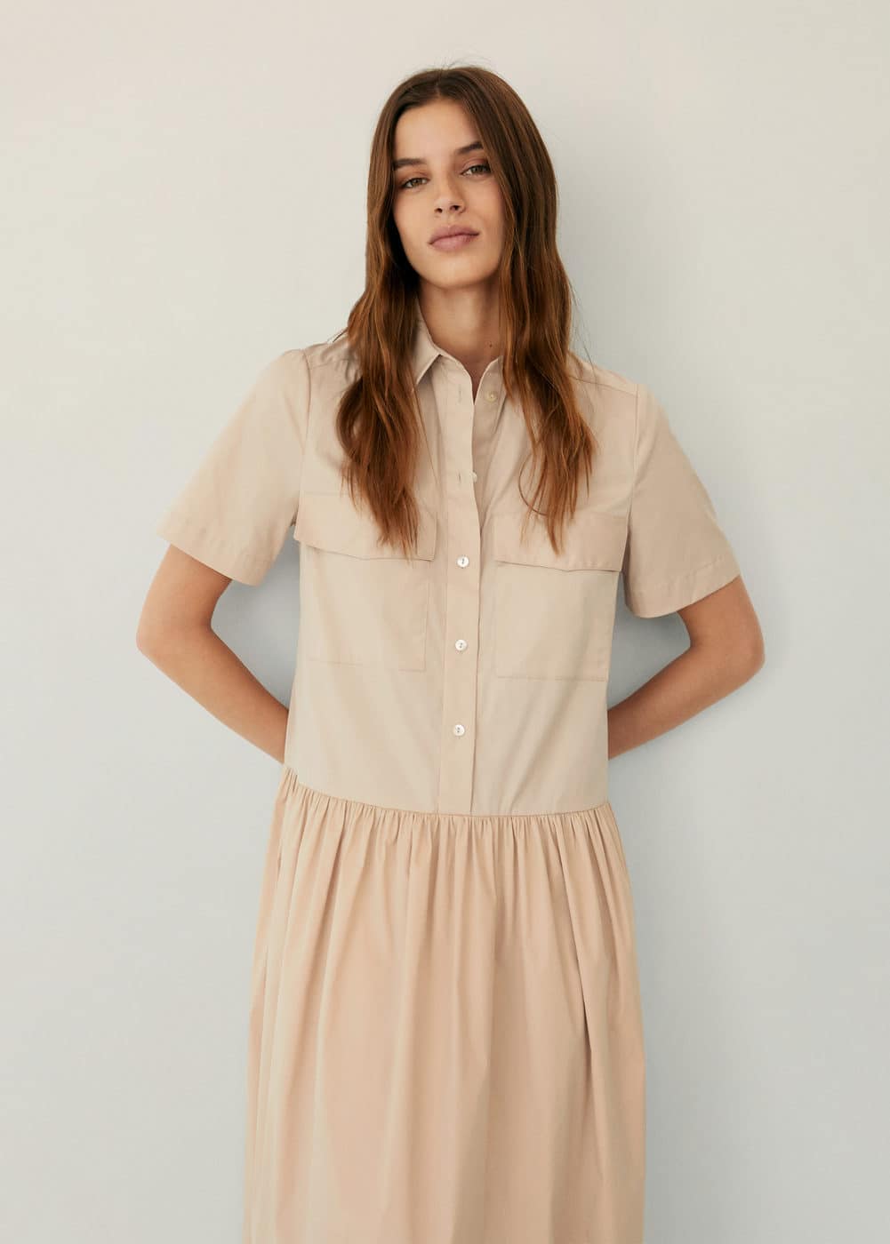 m-elna:vestido camisero algodon