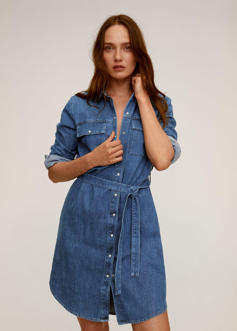 Robe denim ceinture Femme  Mango France Robe denim ceinture Femme  Mango France