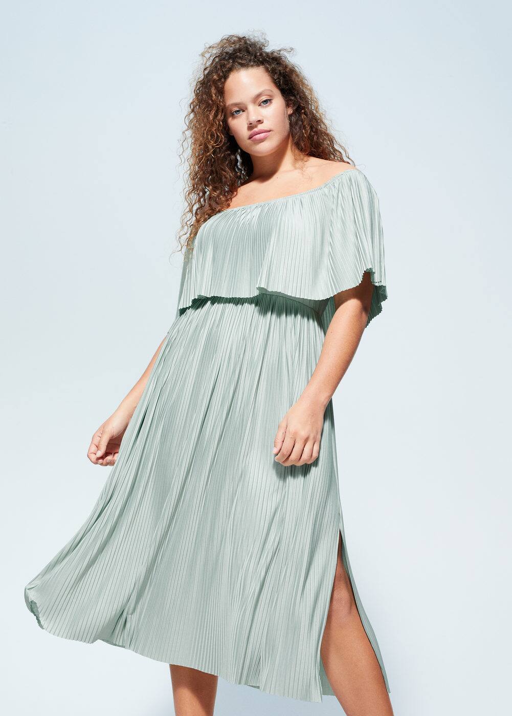 violetta pleated maxi dress