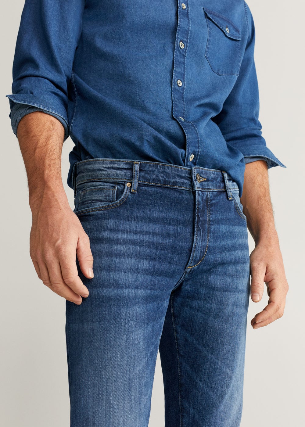 h-tim:jeans tim slim fit lavado medio
