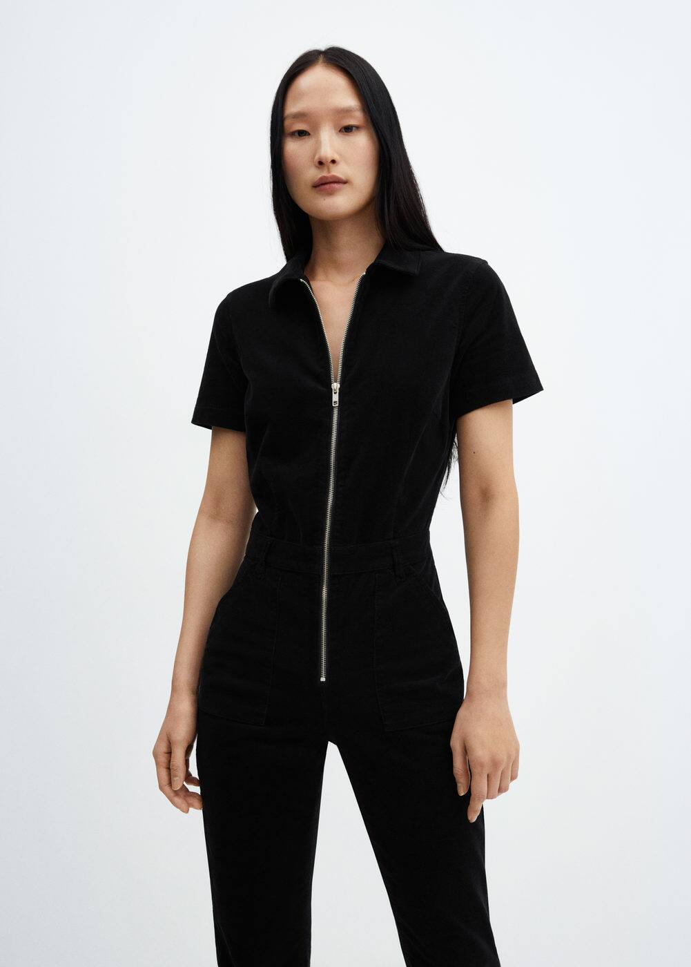 Corduroy jumpsuit met rits Dames Mango België