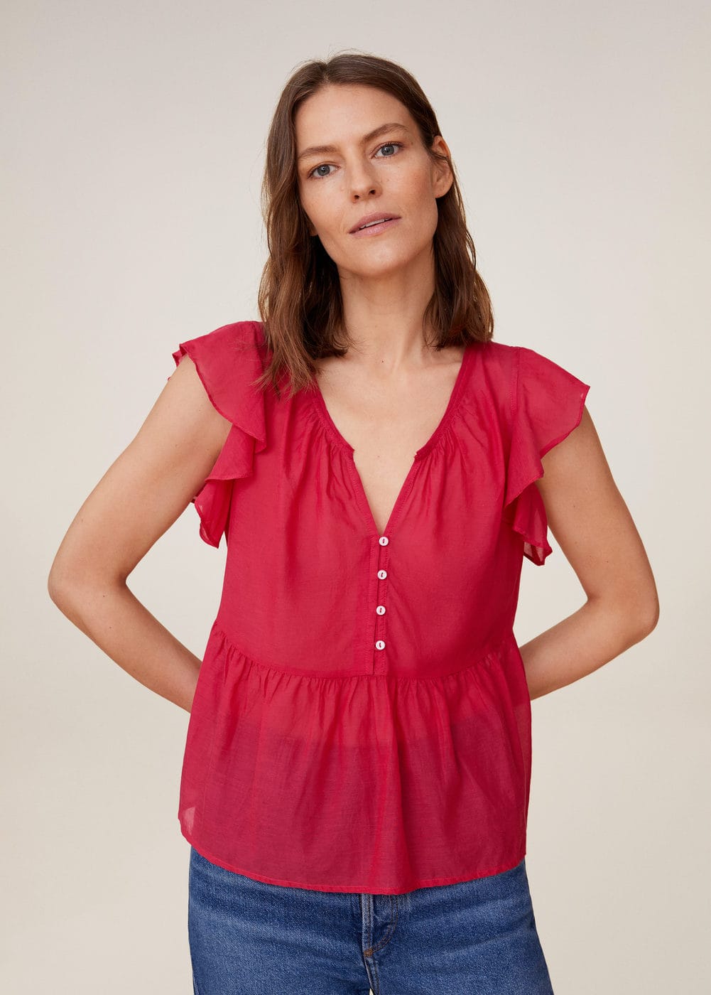 m-soli:blusa manga volante