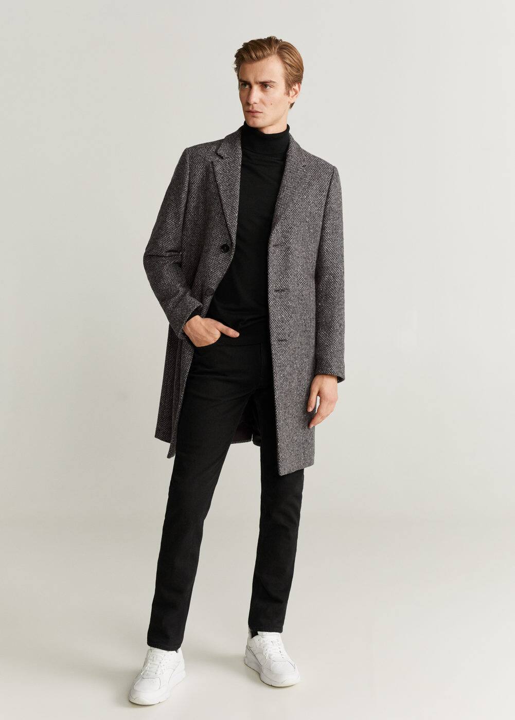 Abrigo tailored lana textura - Hombre | Mango Man España