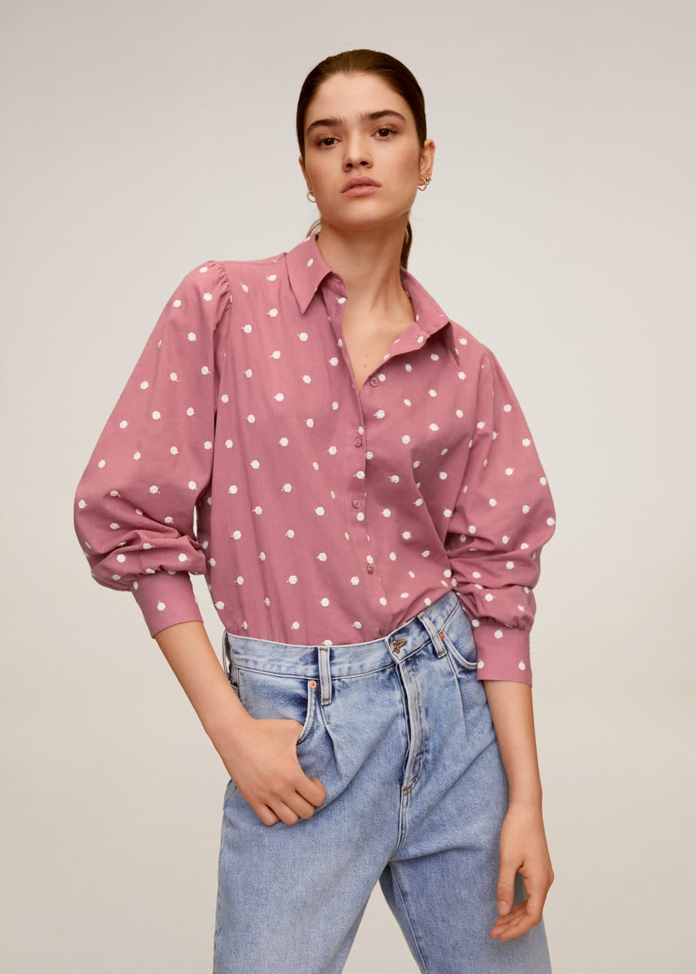 m-topu:camisa algodon bordada