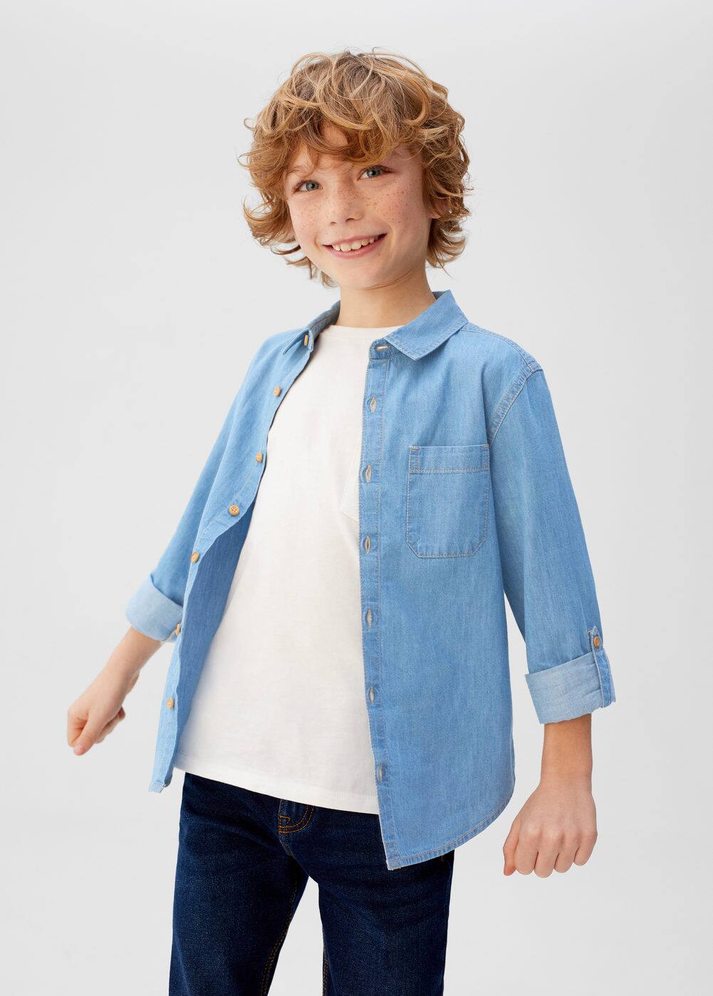 o-daniel:camisa denim bolsillo