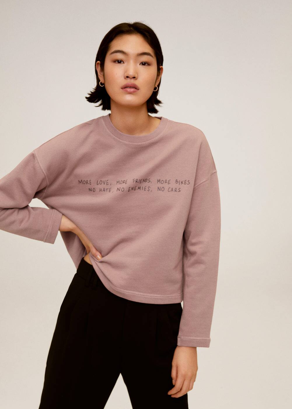 m-washed:sudadera mensaje estampado