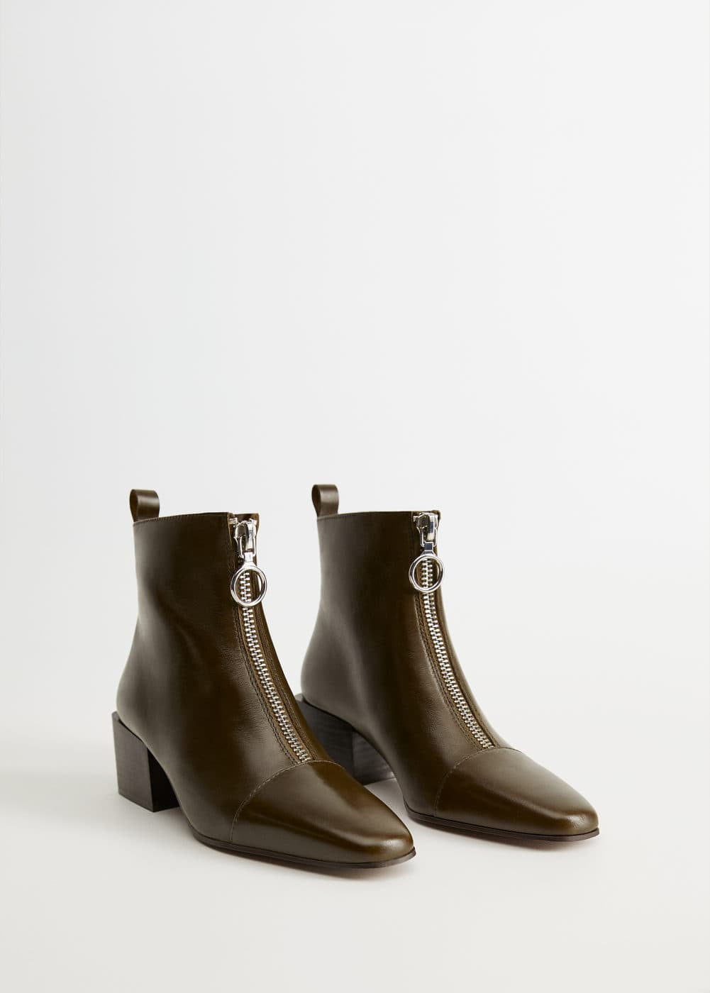 Zipped leather ankle boots Women MANGO OUTLET USA