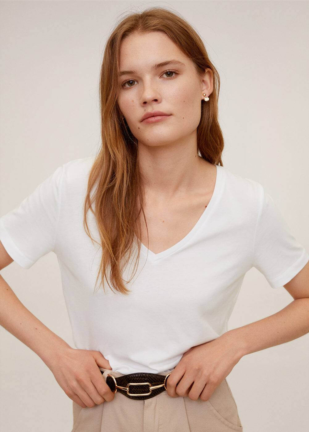 m-chalapi:camiseta algodon cuello pico