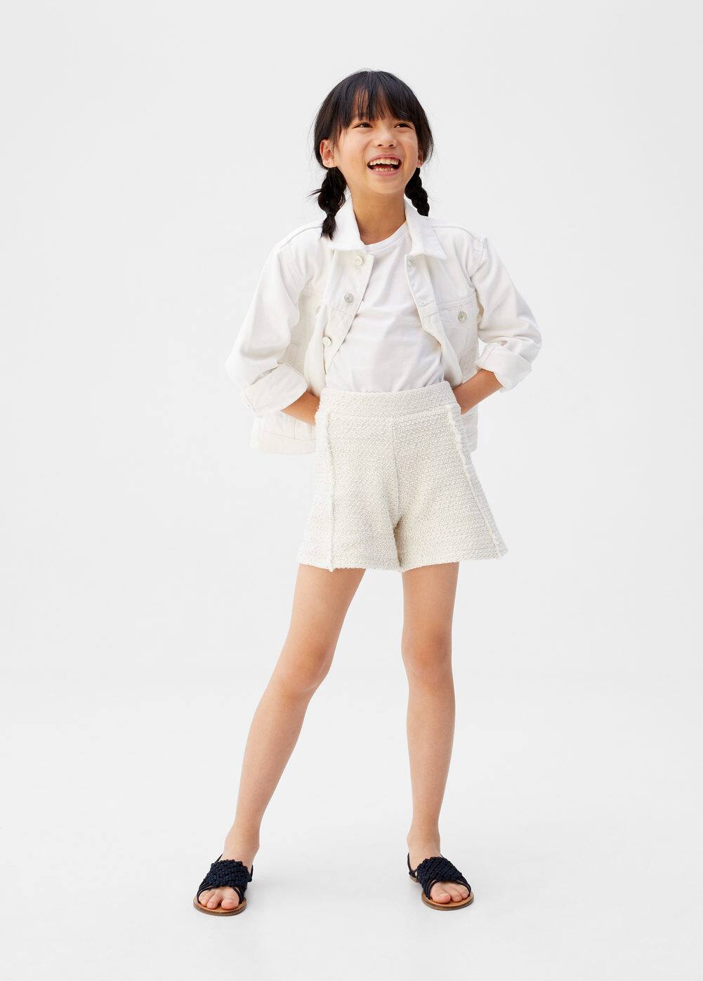 a-zoe:short tweed hilo metalico