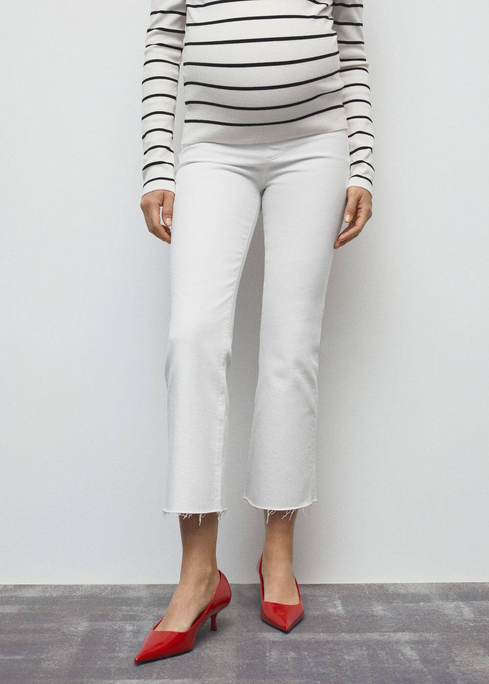 Maternity flared cropped jeans