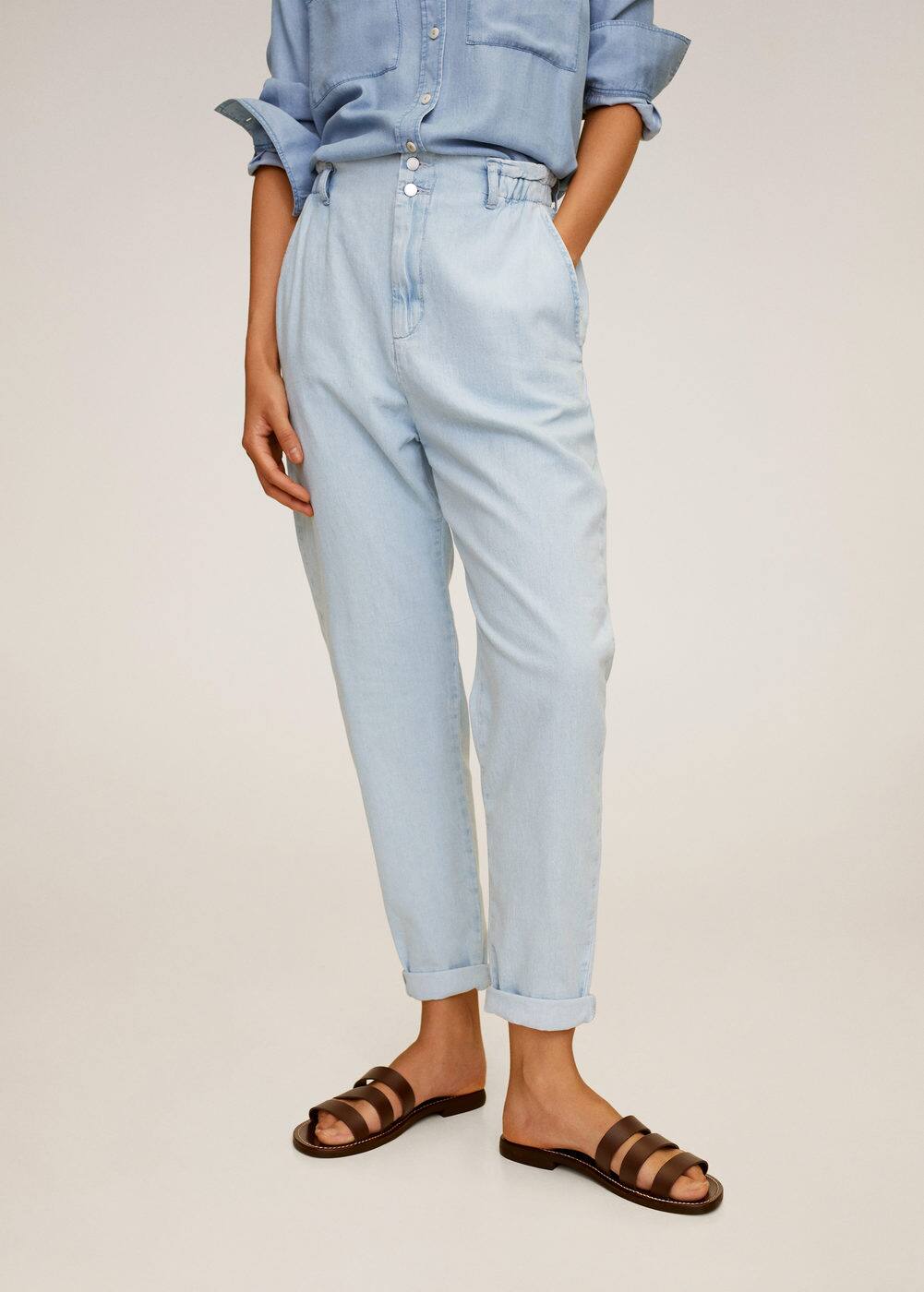 m-patricia:jeans slouchy cintura elastica