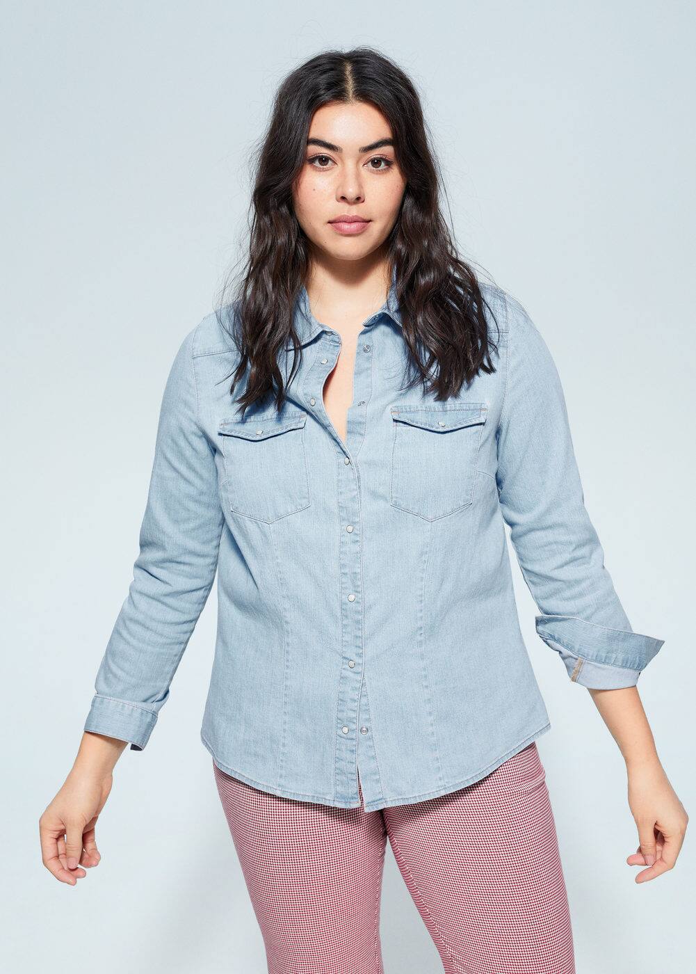 Манго рубашки Denim