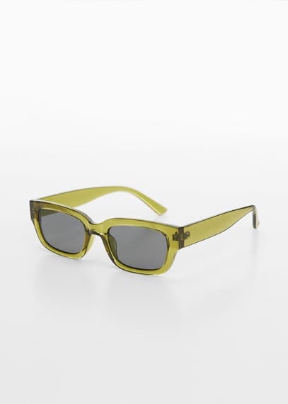 Mango Rectangular Sunglasses Green