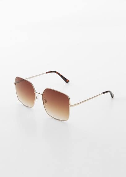 Square metallic frame sunglasses gold