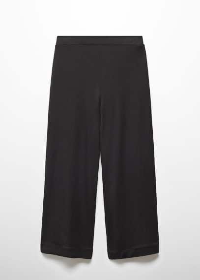 Mango High Waist Pull On Crop Skinny Pants In Black
