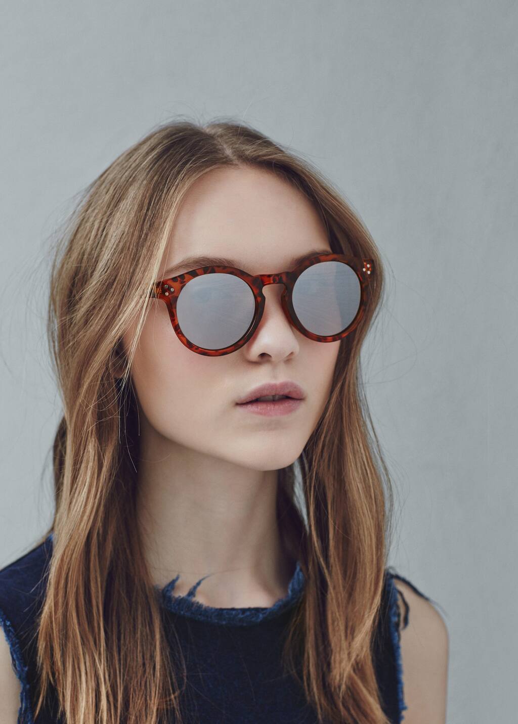 Round Mirrored Sunglasses Woman Mango Iraq Round Mirrored Sunglasses