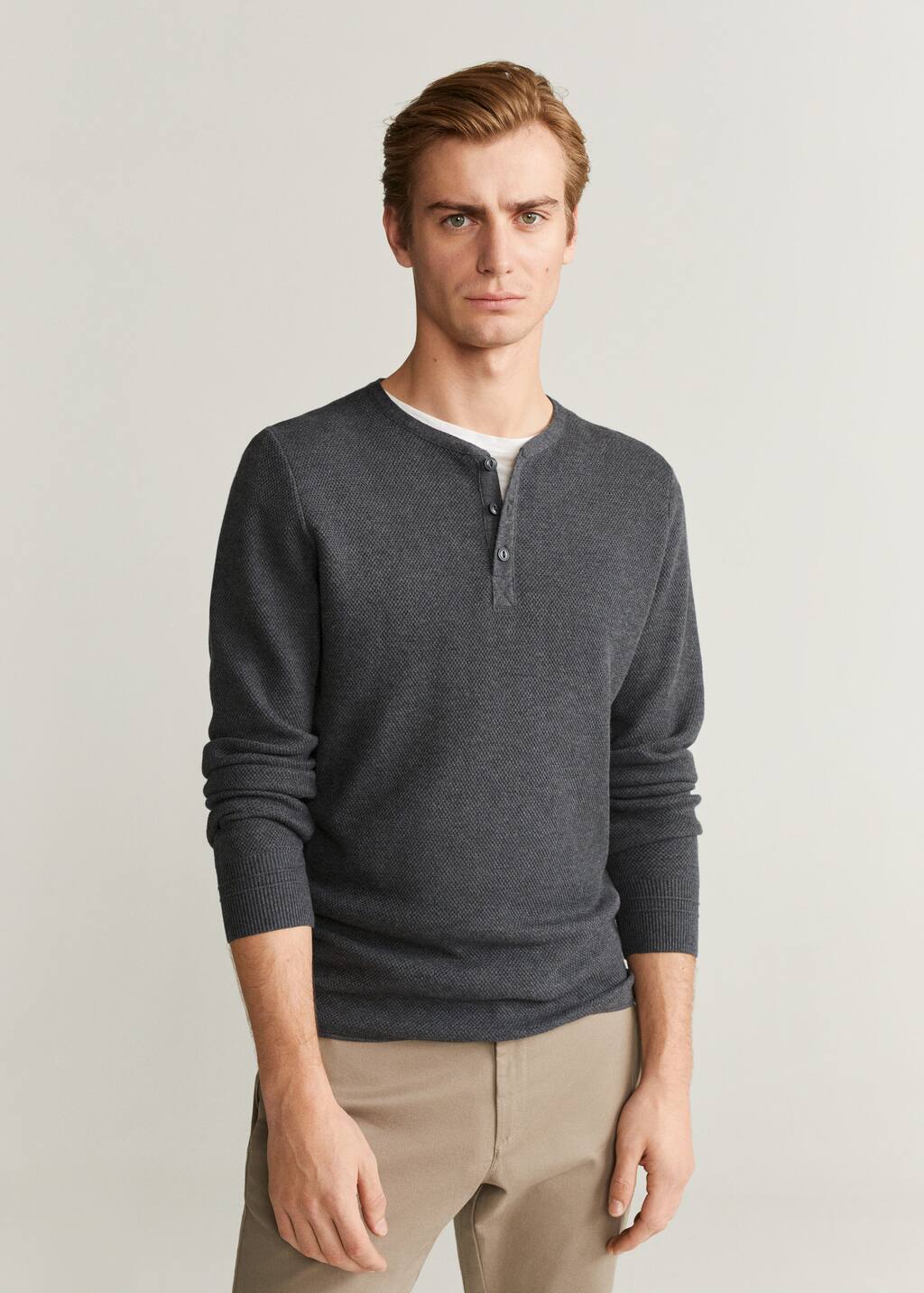 Jersey algodón cuello panadero Hombre | Mango Man España Jersey algodón cuello panadero Cárdigans y jerséis de
