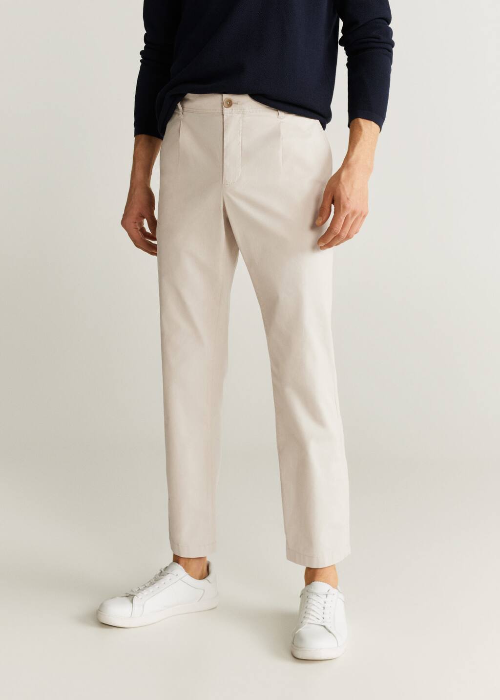 pleated chino trousers