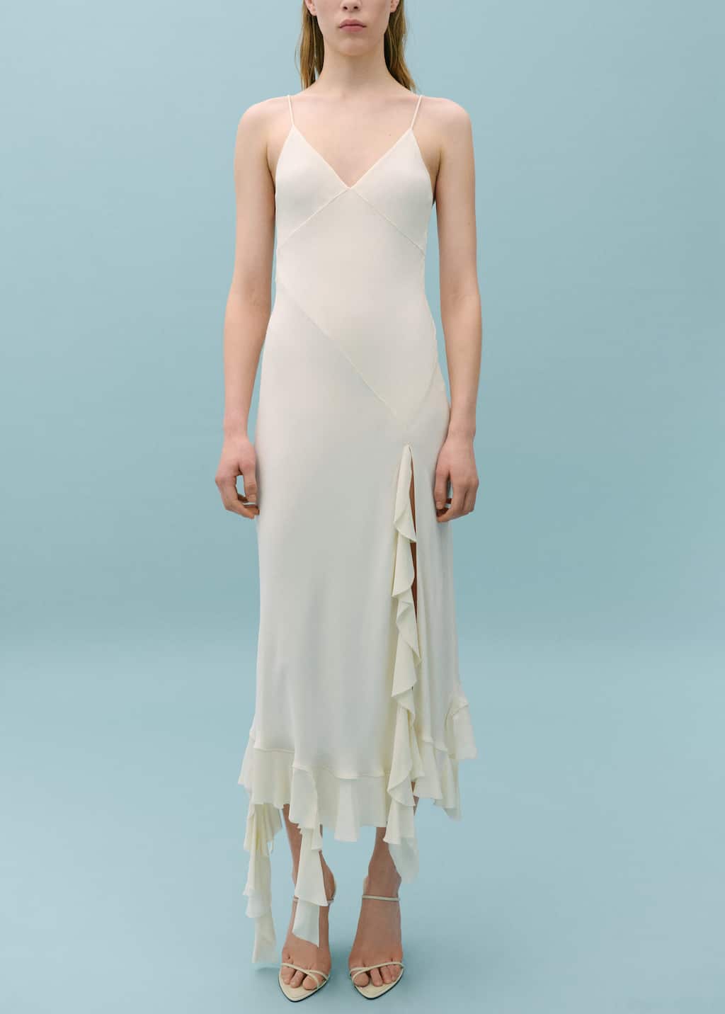 Asymmetric ruffled dress - General plane