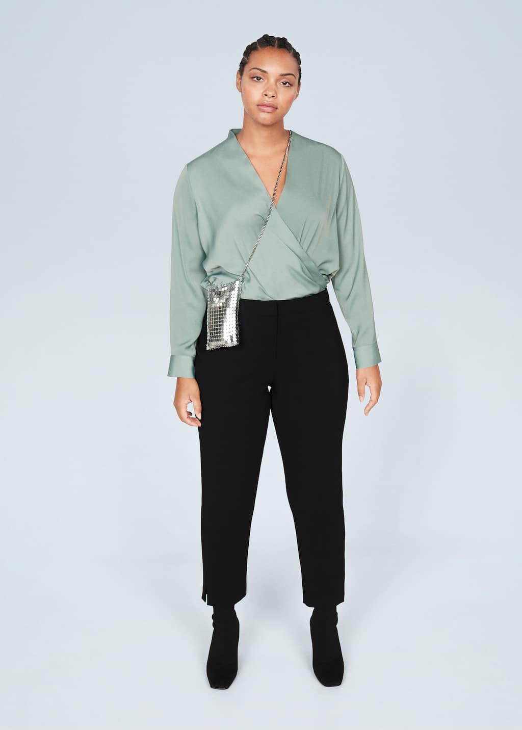 Mango Satin wrap blouse 67020035 45