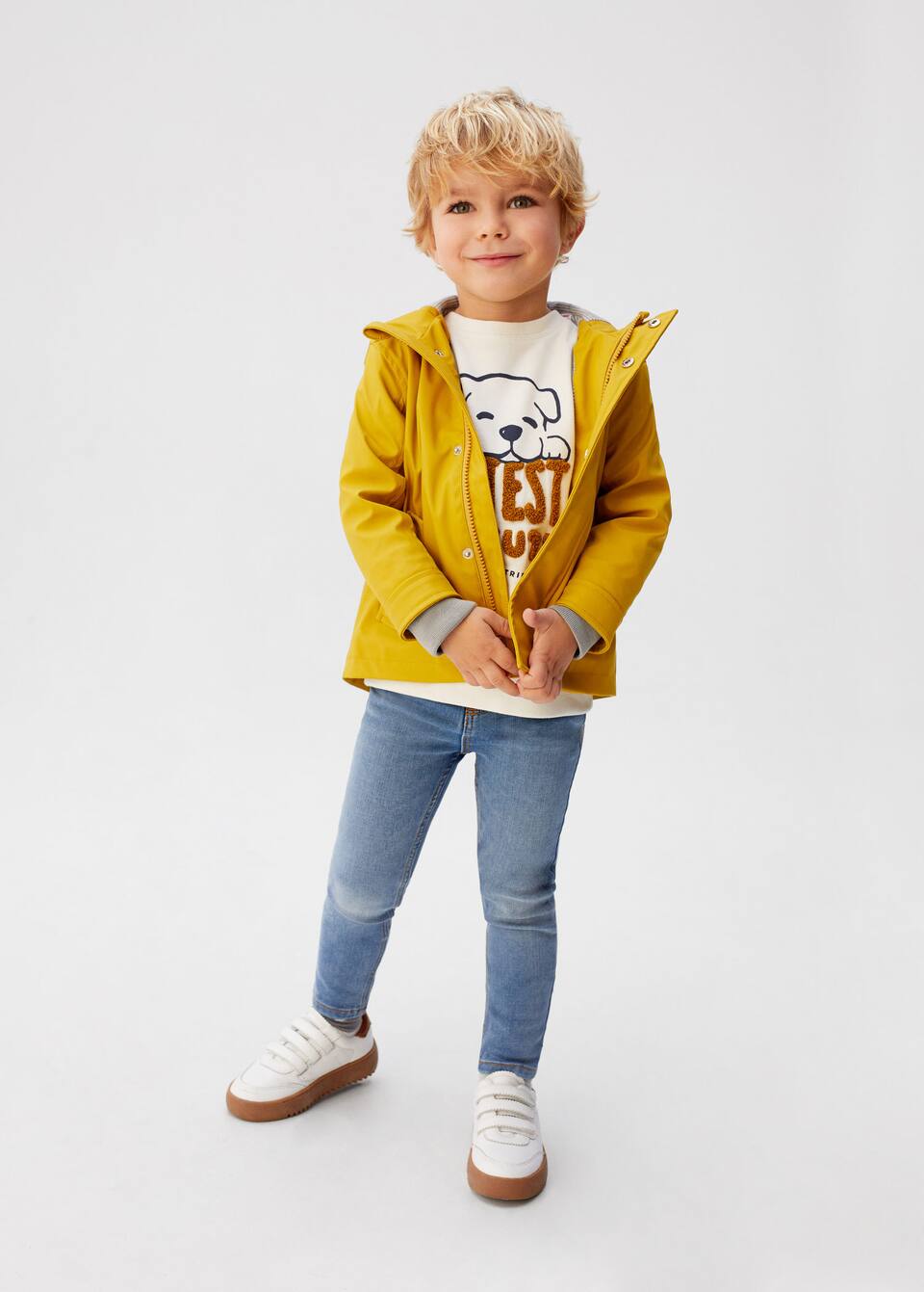 Kontrast Astarli Kapusonlu Yagmurluk Teen Mango Kids Turkiye