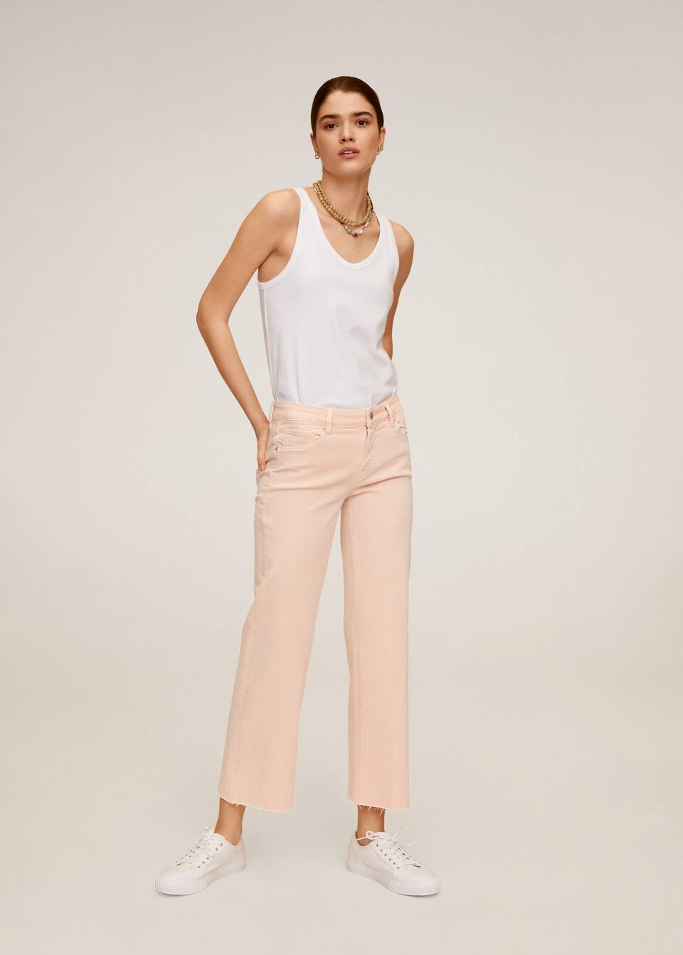 Mid Waist Culotte Jeans Woman Mango South Africa