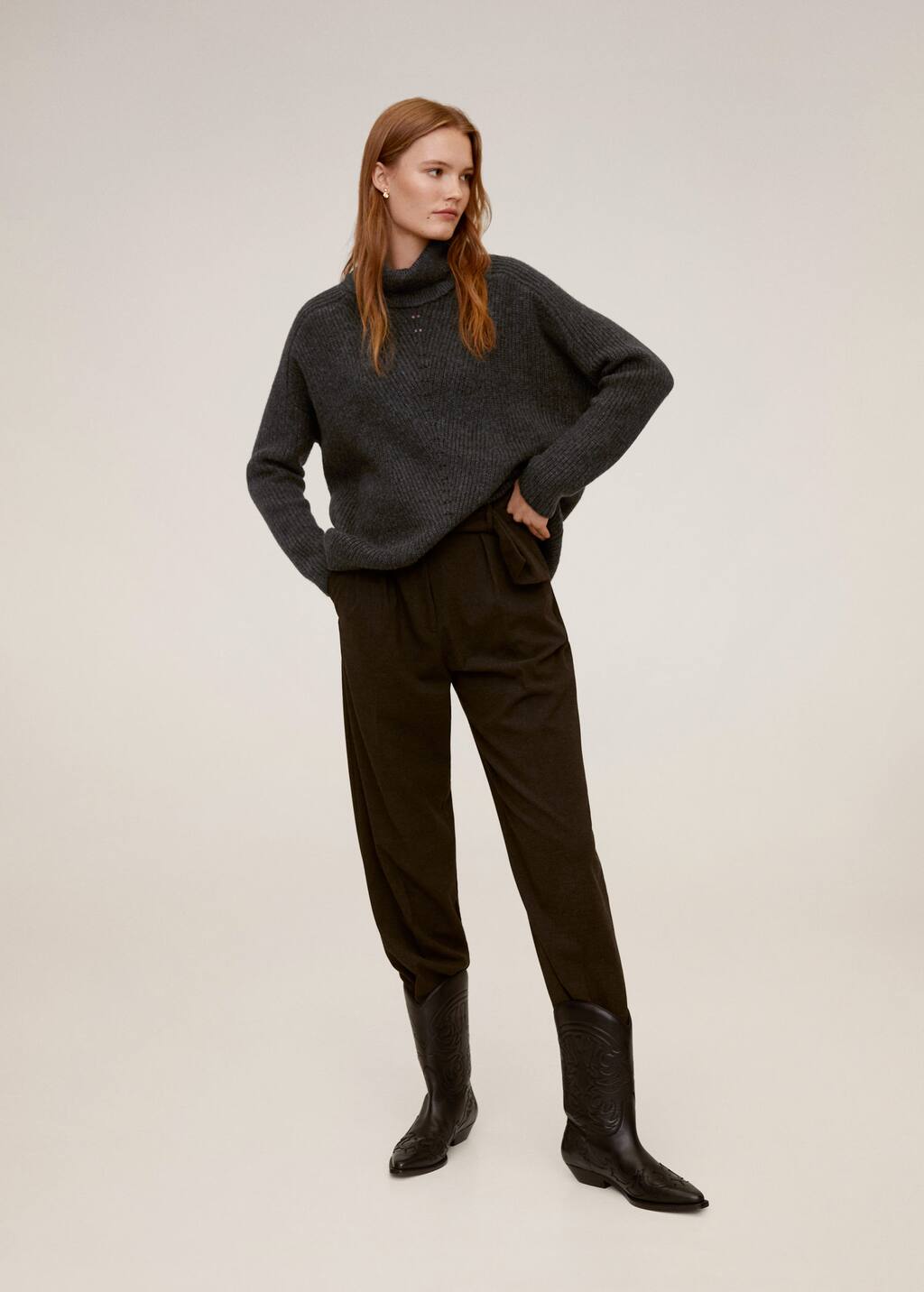 olive green cowl neck sweater