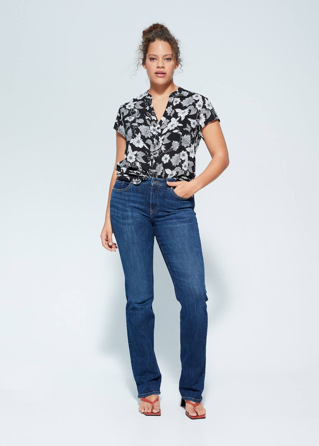 camisas violeta mango