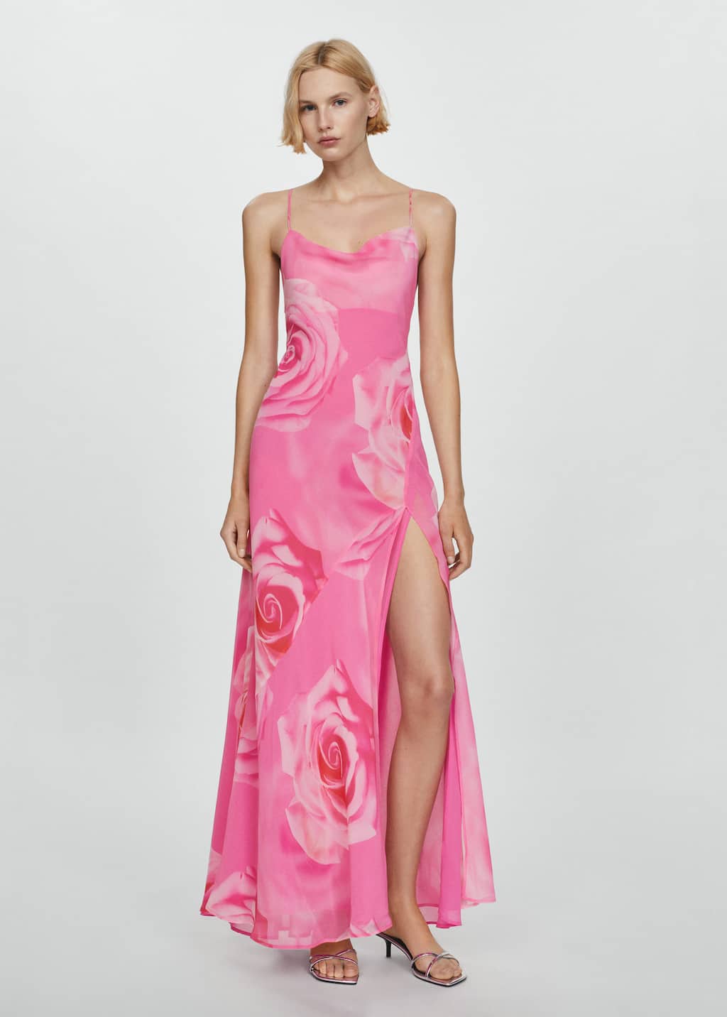 Floral dress with slit - General plane