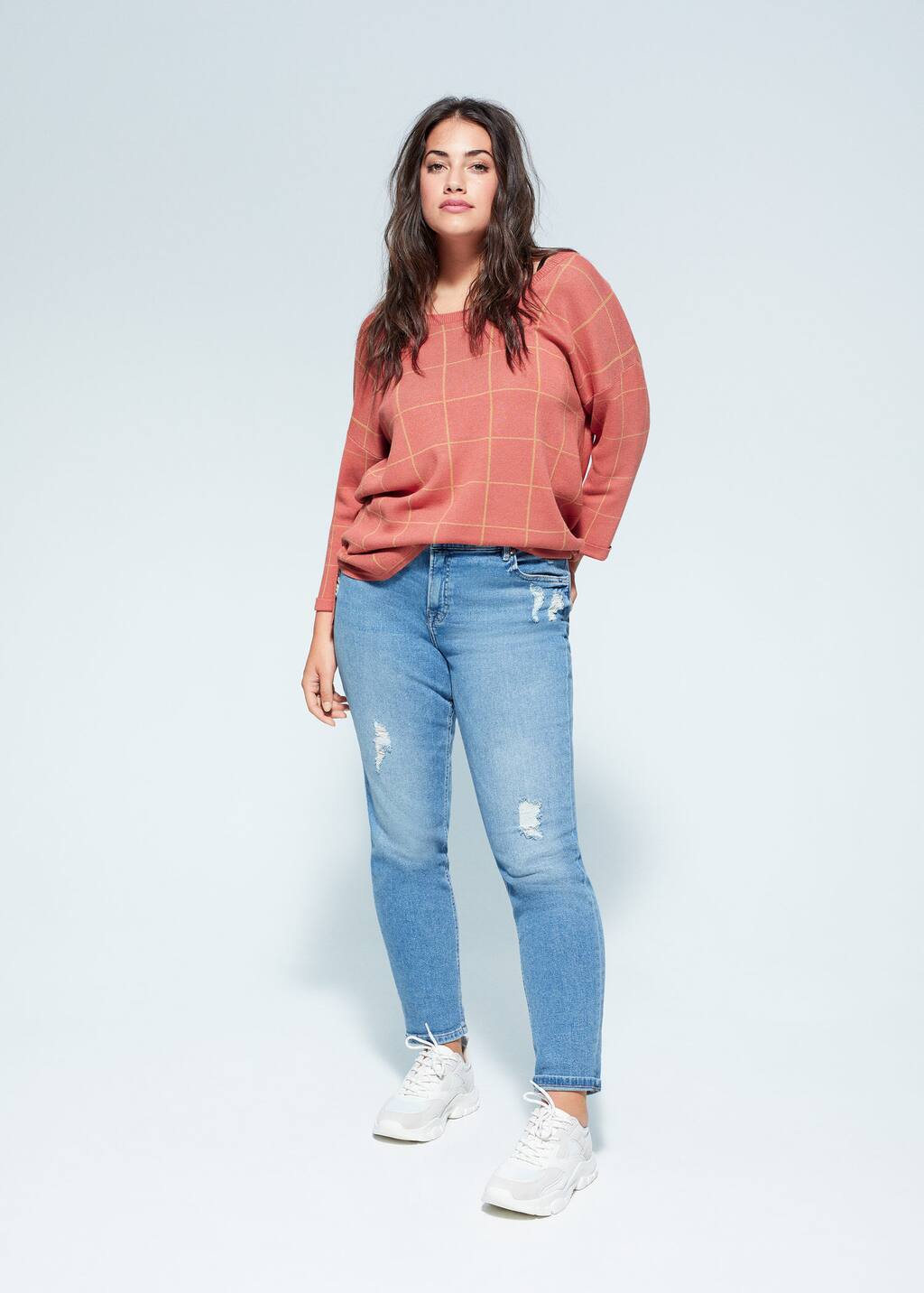 Genser med trykte ruter Store størrelser | Violeta by Genser med trykte ruter Store størrelser | Violeta by