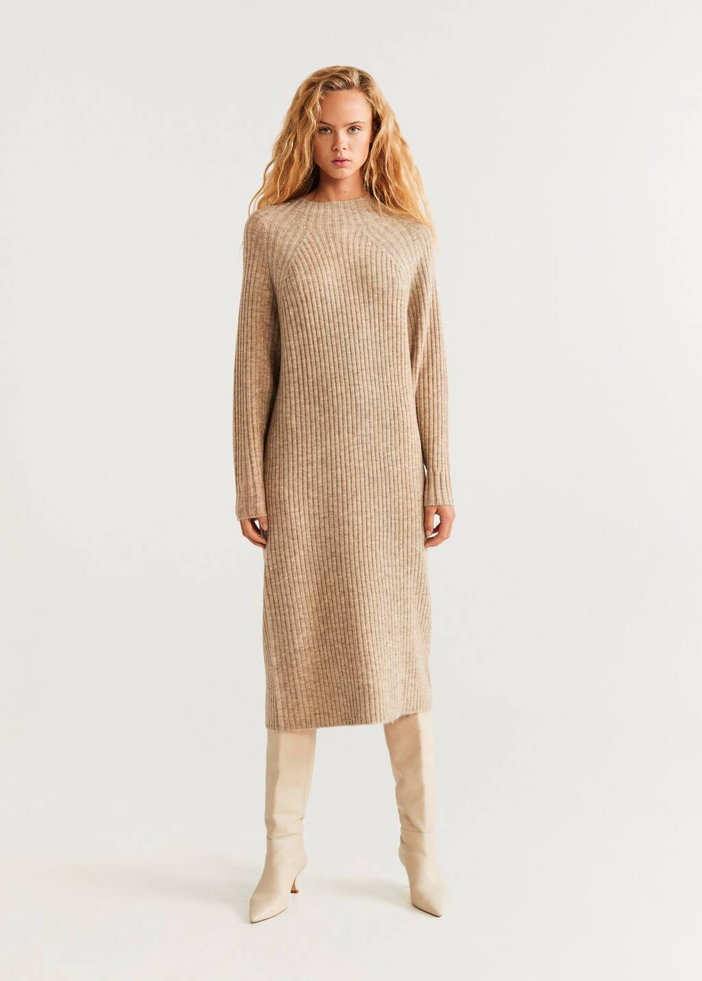 Ribbed Jersey Dress Woman Mango Sweden