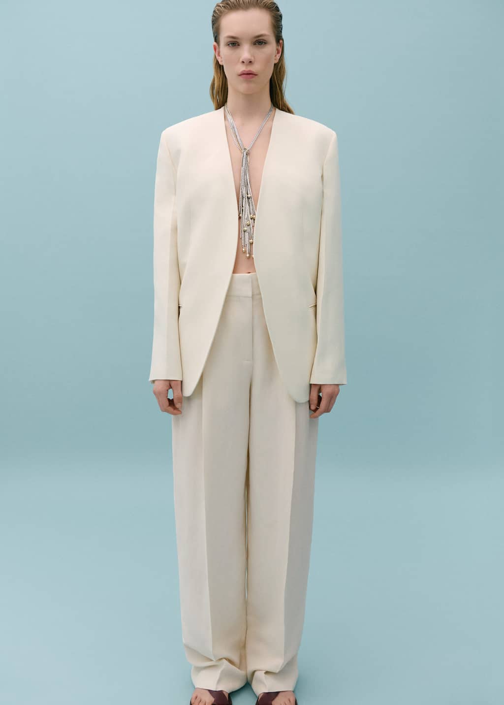 Pleated suit trousers - General plane